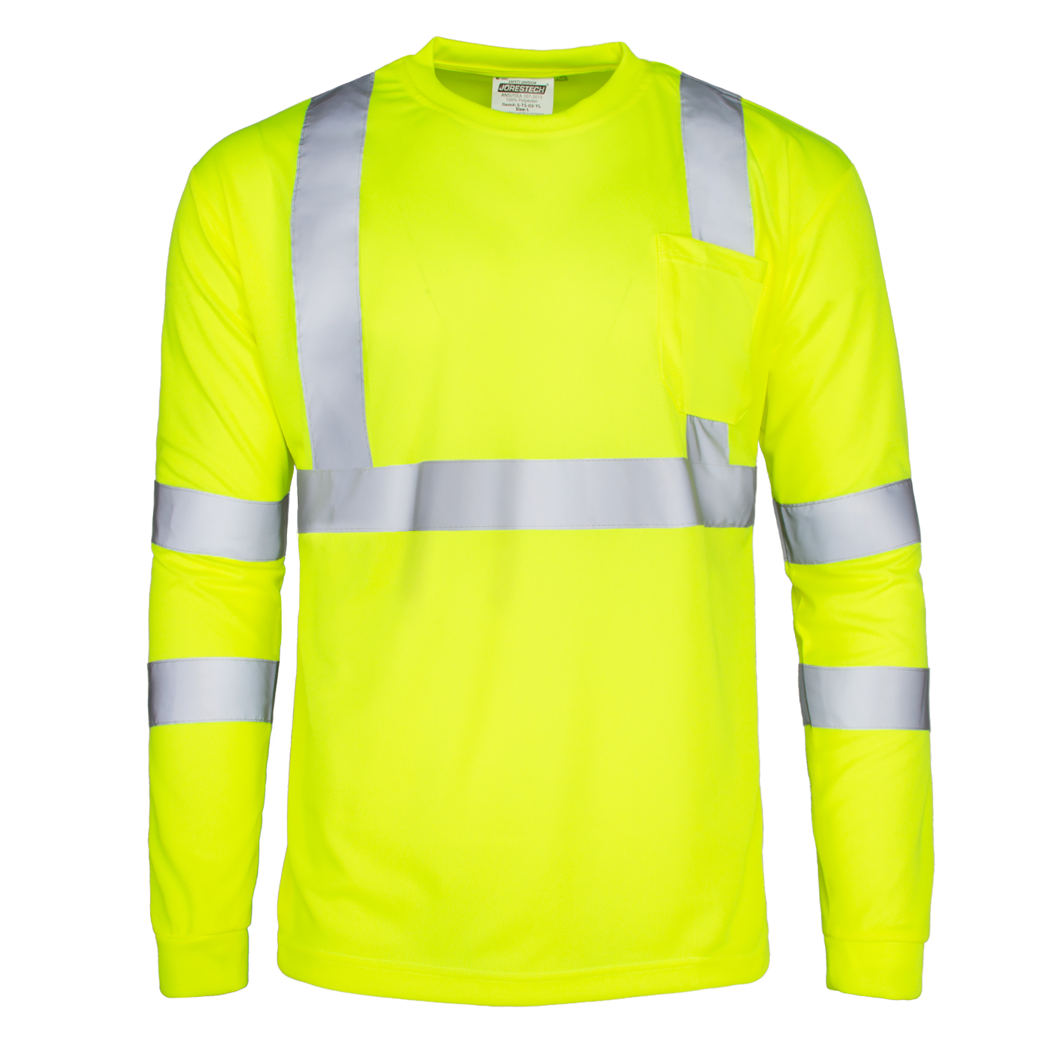 Jorestech Hi Vis Long Sleeve Reflective Safety Shirt – ANSI Class 3 Compliant